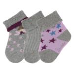Бебешки хавлиени чорапи Sterntaler, за момиче - 3 чифта