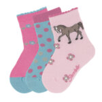 Детски чорапи за момиче Sterntaler - 3 чифта, с пони