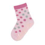 Летни чорапи със силиконова подметка в розов цвят на точки
