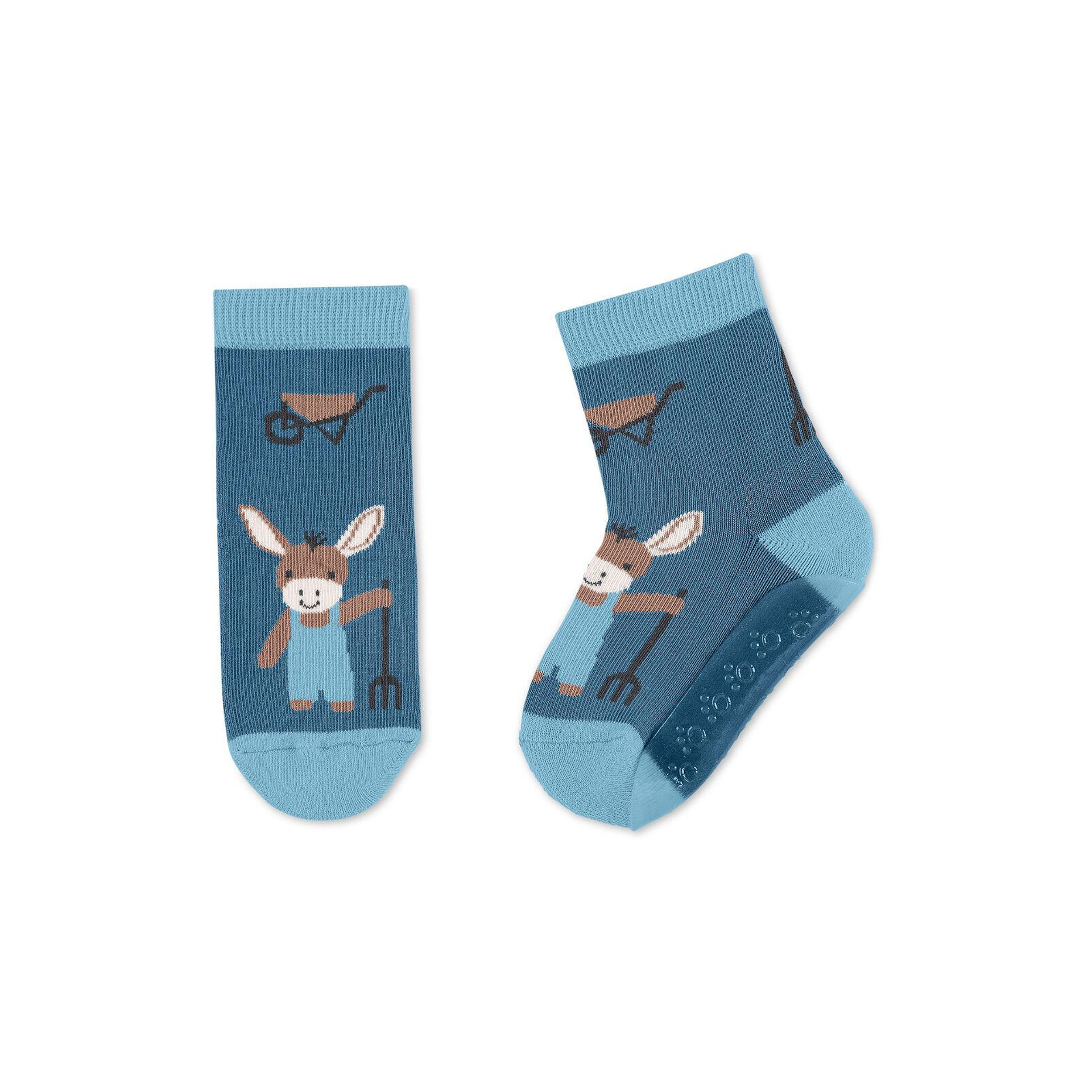 Детски термо чорапи със силиконова подметка с пингвинче-Copy