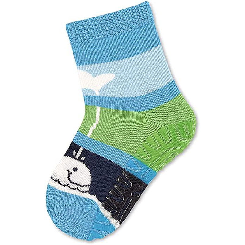 Детски чорапи със силикон Sterntaler, сини с кит-Copy