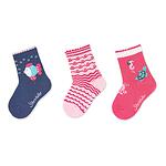 Детски чорапи Sterntaler за момиче - 3 чифта, със сърчица-Copy