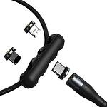кабела Baseus 3 in 1 - USB -> USB-C, iPhone, micro USB Magnetic за магнитно зареждане за смартфон