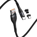 кабела Baseus 3 in 1 - USB -> USB-C, iPhone, micro USB Magnetic за магнитно зареждане за смартфон
