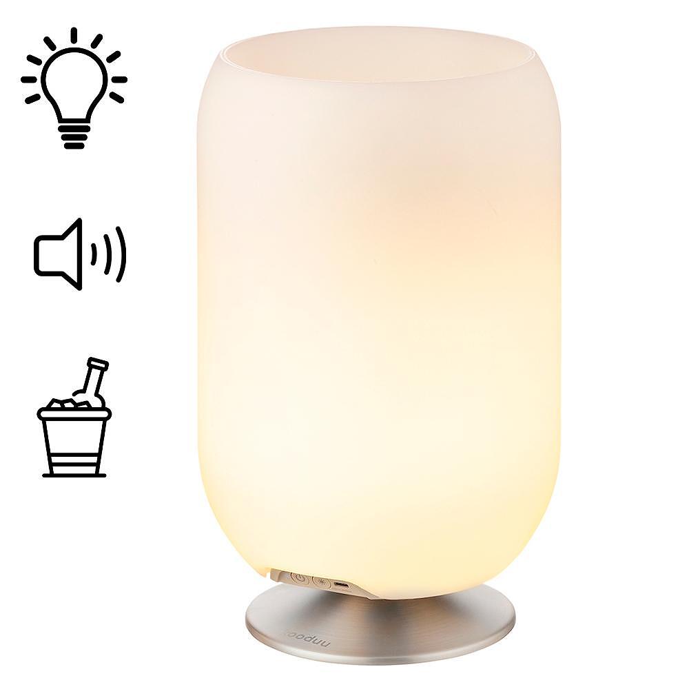 Лампа, Поставка за бутилки и Bluetooth тон колонка Kooduu Atmos Silver