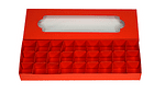 Червена Кутия с Прозорец с 27 Отделения 27х9х3см.