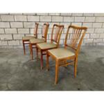 Mid Century Modern Slat Back Dining Chairs - Set of 4