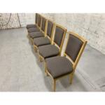 Elegant French Dining Chairs Brown Upholstery - Set of 6