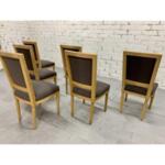 Elegant French Dining Chairs Brown Upholstery - Set of 6