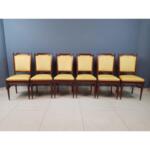 Set of 6 French Traditional Louis XVI Style Square Back Newly Upholstered Dining Chairs