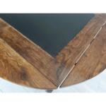 Rare Swiss Alpine Drop Leaf Round Dining Table Oak and Stone 18-19c