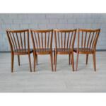 Mid Century Modern Dutch Slat Back Dining Chairs - Set of 4
