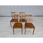 Mid Century Modern Dutch Slat Back Dining Chairs - Set of 4