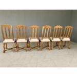 French Baroque Style Hand Carved Dining Chairs, Reupholstered - Set of 6