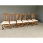 French Baroque Style Hand Carved Dining Chairs, Reupholstered - Set of 6