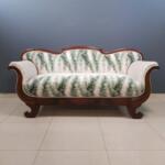 Vintissimo 1940s Biedermeier Solid Sofa Reupholstered With Unique Pattern Design