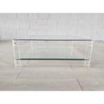 Vintage French Glass and Lucite Coffee Table With Lucite Hollywood Regency Style