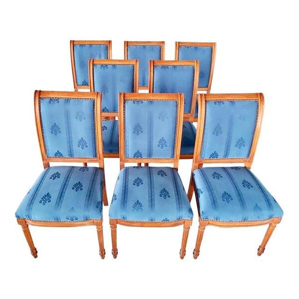 Set of Ten Louis XVI Style Square Back Dining Chairs by Carrocel at 1stDibs   king louis square photos, square back louis chair, french square back dining  chair