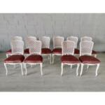 Vintissimo French Louis XV Style Square Cane Back Dining Chairs - Set of 10