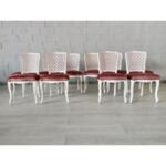Vintissimo French Louis XV Style Square Cane Back Dining Chairs - Set of 10