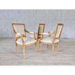 Set of 8 Neoclassical French Dining Chairs Reupholstered Custom-Designed for Vintissimo