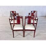 Set of 6 French Art Deco Dining Chairs 1950s in Th Style of Maurice Dufrene