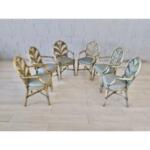 Mid Century Dining Bamboo Dining Chairs - Set of 6