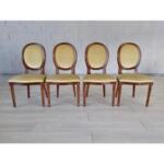 Elegant Vintage Louis XVI Medallion Dining Chairs - Set of 4
