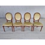 Elegant Vintage Louis XVI Medallion Dining Chairs - Set of 4