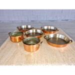Set of 6 Antique French Copper Kitchen Cookware