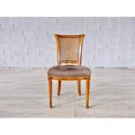 Set of 6 Vintage Curved Cane Back Mid Century Louis XVI Style Dining Chairs