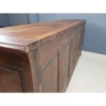 Massive French Vintage Solid Walnut Credenza Sideboard Chest