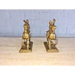 Bronze Statuettes Bookends - Figures on Horses - a Pair