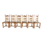 Vintage French Ladder Back Dining Chairs - Set of 6