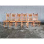 Dutch Farmhouse Ladder Back Dining Chairs Rush Seats - Set of 6