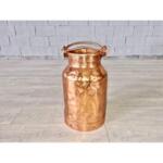 Vintage French Tin Milk Can in Copper Finish