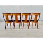 Set of 4 French Art Deco Dining Chairs 1950s in Th Style of Maurice Dufrene