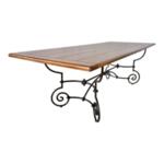 Elegant Antique French Wrought Iron and Wood Dining Table