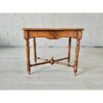 French Antique Oak Console Table With Drawer