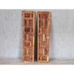 Antique Decorative Solid Balinese Hand Carved Panel Doors - a Pair