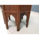 Carved Parquetry Wooden Moroccan Octagonal Coffee Tea Side Table 20th Century