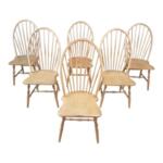 Mid Century Modern Scandinavian Windsor Dining Chair - Set of 6