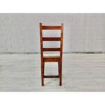 Vintage Dutch Hand Hewn Oak Ladder Back Dining Chairs - Set of 6
