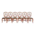 Italian Mid-Century Bamboo Rattan High Back Dining Chairs - Set of 6