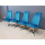 Mid-Century Modern Chromecraft Designer Newly Upholstered Craft Swivel Chairs - Set of 4