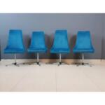Mid-Century Modern Chromecraft Designer Newly Upholstered Craft Swivel Chairs - Set of 4