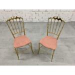 Giuseppe Gaetano Descalzi Chiavari Chair With Peach Upholstery, Italy, - 2 - a Pair