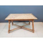 Antique Jacobean Style X-Stretcher Oak Dining Table