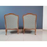 French Louis XV Style Reupholstered Contemporary Beech Armchairs - a Pair