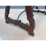 Antique Spanish Oak Dining Table With Wrought Iron
